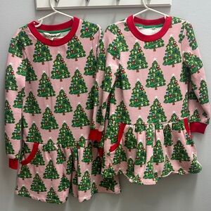 Mini Boden Sister Match Festive Christmas Tree Kids Pajamas